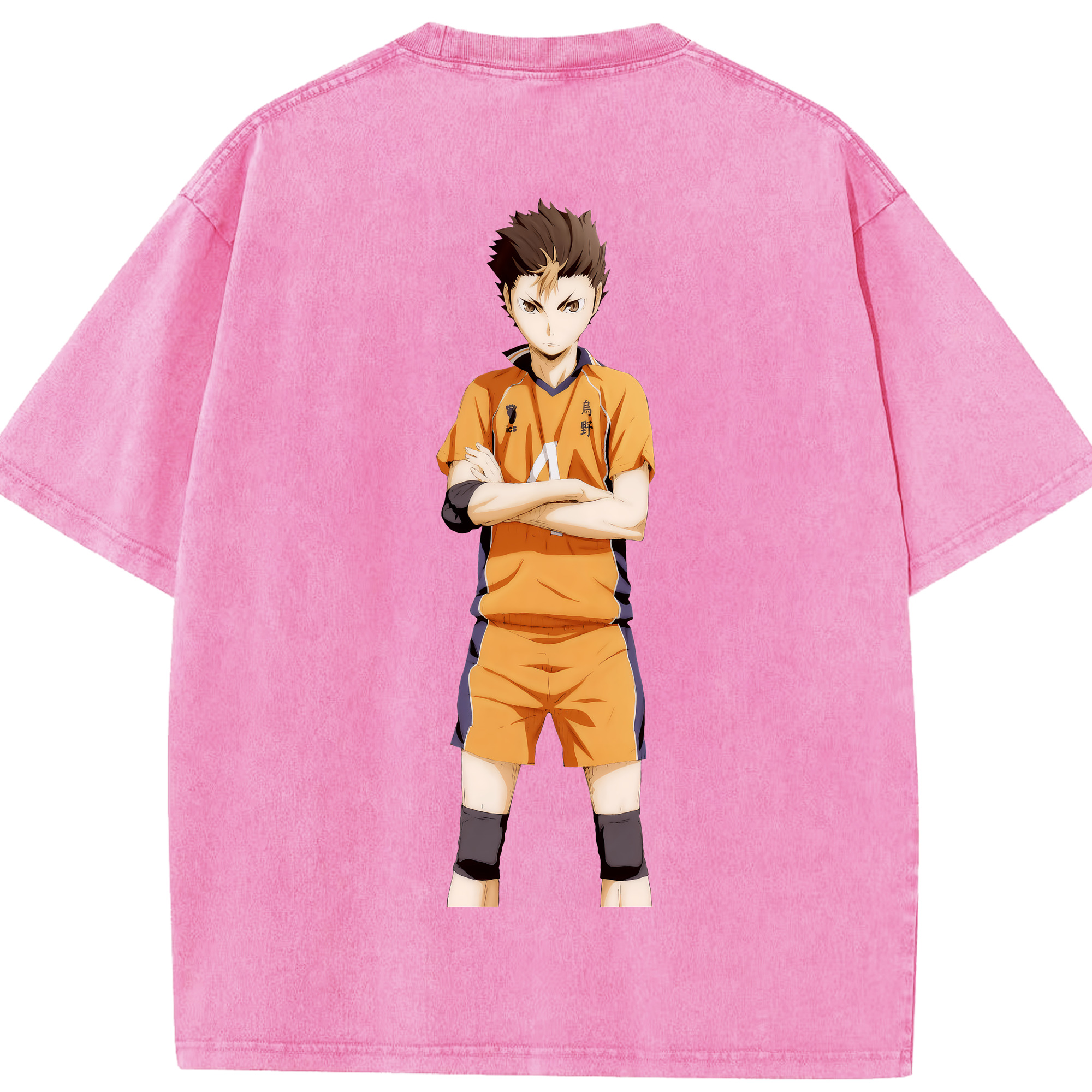 （画像用） ハイキュー!! Haikyu!! 綿100% ヴィンテージ風 半袖Tシャツ（背面プリント）